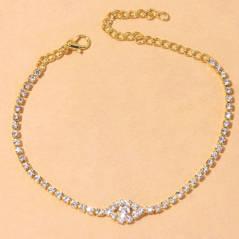 Stonefans INS Fashion Strass Evil Eye gleznă brățară picior vânzare cu ridicata vrac Boho tenis lanț glezna picior bijuterii pentru femei