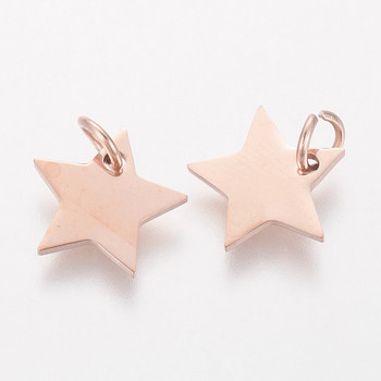 10 τμχ από ανοξείδωτο ατσάλι Small star μενταγιόν Flat Charms με ανοιχτό άλμα δαχτυλίδι για κολιέ βραχιόλι Σκουλαρίκι Dangle DIY Κατασκευή κοσμημάτων