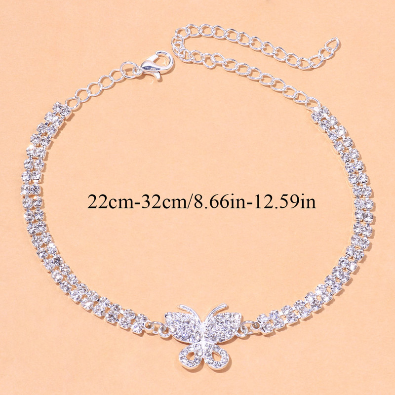 Stonefans femei boeme strass fluture gleznă cu ridicata de vară cristal tenis picior lanț gleznă brățară bijuterii de modă