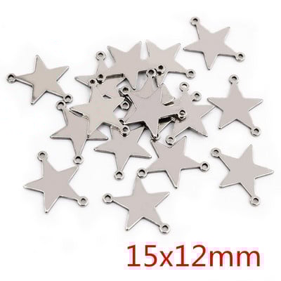 20 bucle duble din oțel inoxidabil 316, fără decolorare, stea, copac, inimă, farmece drăguțe, pandantiv, descoperiri de bijuterii pentru colier, brățară