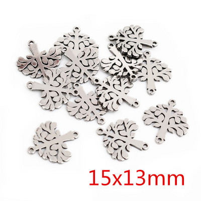 20 bucle duble din oțel inoxidabil 316, fără decolorare, stea, copac, inimă, farmece drăguțe, pandantiv, descoperiri de bijuterii pentru colier, brățară