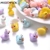 10 bucăți brelocuri din rășină de rață brelocuri cu animale drăguțe de culori amestecate pentru fabricarea de bijuterii, brățări, cercei, colier, pandantiv