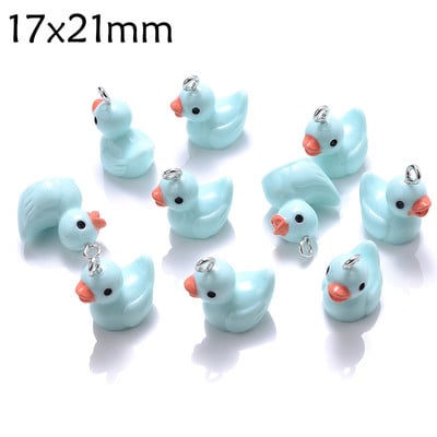 10 bucăți brelocuri din rășină de rață brelocuri cu animale drăguțe de culori amestecate pentru fabricarea de bijuterii, brățări, cercei, colier, pandantiv