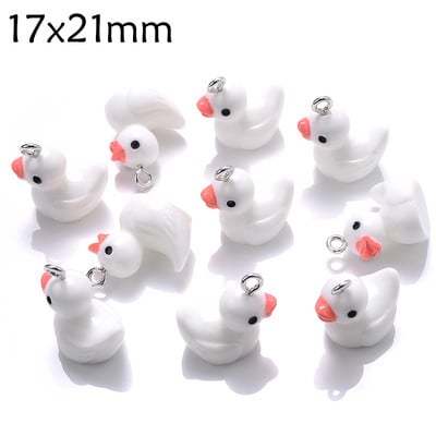 10 bucăți brelocuri din rășină de rață brelocuri cu animale drăguțe de culori amestecate pentru fabricarea de bijuterii, brățări, cercei, colier, pandantiv