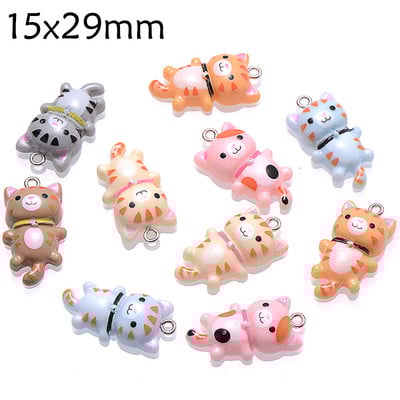 10 bucăți brelocuri din rășină de rață brelocuri cu animale drăguțe de culori amestecate pentru fabricarea de bijuterii, brățări, cercei, colier, pandantiv