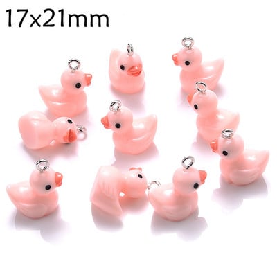 10 bucăți brelocuri din rășină de rață brelocuri cu animale drăguțe de culori amestecate pentru fabricarea de bijuterii, brățări, cercei, colier, pandantiv