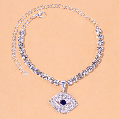 Stonefans Boemia stras albastru Evil Eye gleznă pentru femei plajă cristal desculț gleznă tenis picior lanț bijuterii cu ridicata