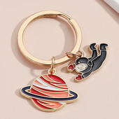 Breloc drăguț Planetă Rachetă Astronaut Breloc Spaceman Univers Breloc Cadouri de vis pentru femei Bărbați Bijuterii lucrate manual DIY