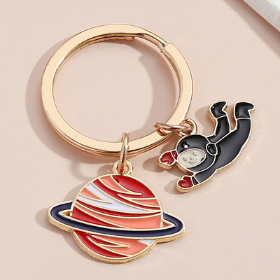 Breloc drăguț Planetă Rachetă Astronaut Breloc Spaceman Univers Breloc Cadouri de vis pentru femei Bărbați Bijuterii lucrate manual DIY