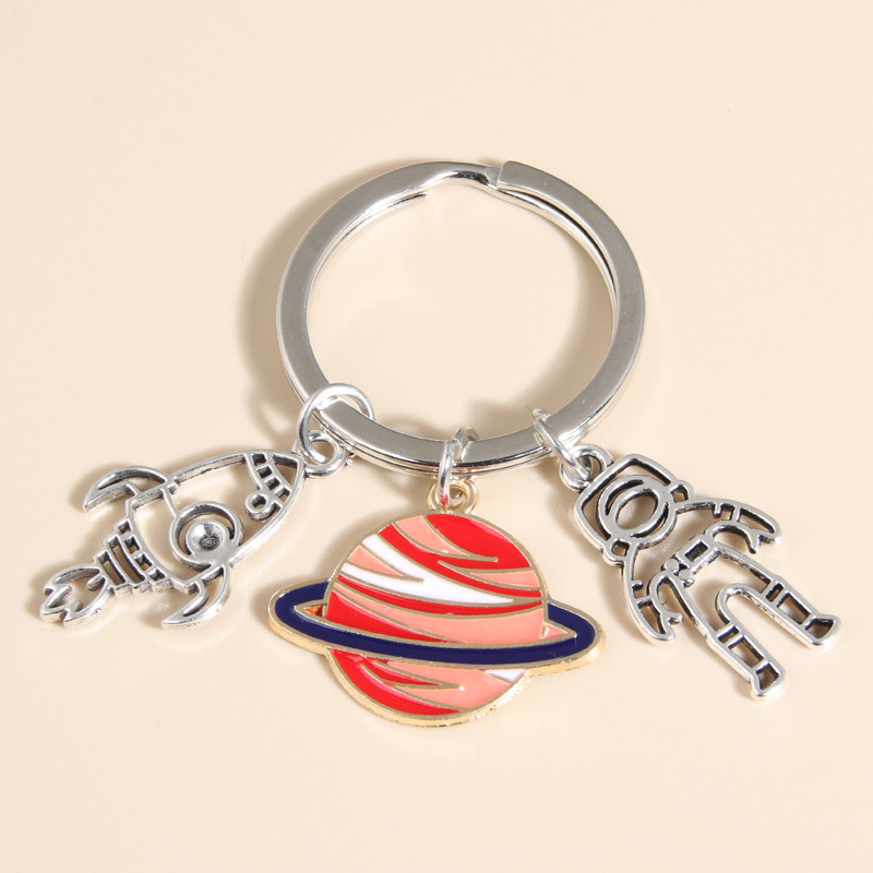 Breloc drăguț Planetă Rachetă Astronaut Breloc Spaceman Univers Breloc Cadouri de vis pentru femei Bărbați Bijuterii lucrate manual DIY