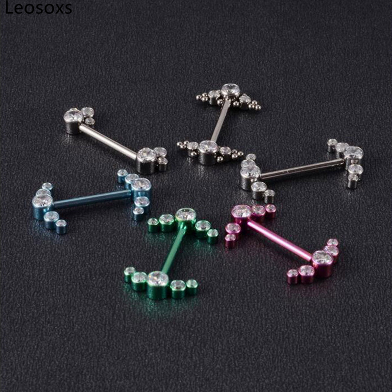 Leosoxs 1 pereche nou G23 din titan interior dinți inel de lapte culoare puncție lapte unghii fir interior pachet foraj bijuterii pentru corp pentru femeie