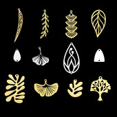 5 bucăți/lot 316 din oțel inoxidabil Frunze de viață, pandantiv pentru coliere, brelocuri geometrice cu pene pentru bijuterii DIY.