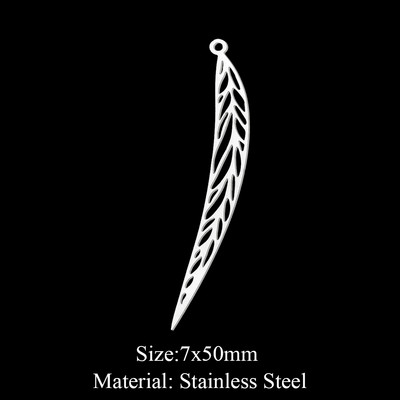 5 bucăți/lot 316 din oțel inoxidabil Frunze de viață, pandantiv pentru coliere, brelocuri geometrice cu pene pentru bijuterii DIY.