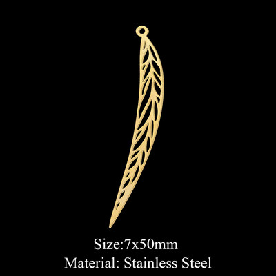 5 bucăți/lot 316 din oțel inoxidabil Frunze de viață, pandantiv pentru coliere, brelocuri geometrice cu pene pentru bijuterii DIY.