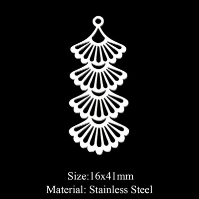5 bucăți/lot 316 din oțel inoxidabil Frunze de viață, pandantiv pentru coliere, brelocuri geometrice cu pene pentru bijuterii DIY.