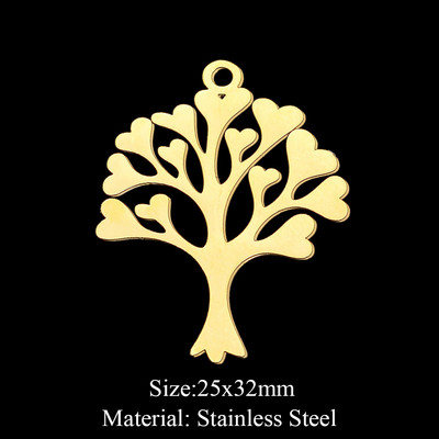 5 bucăți/lot 316 din oțel inoxidabil Frunze de viață, pandantiv pentru coliere, brelocuri geometrice cu pene pentru bijuterii DIY.