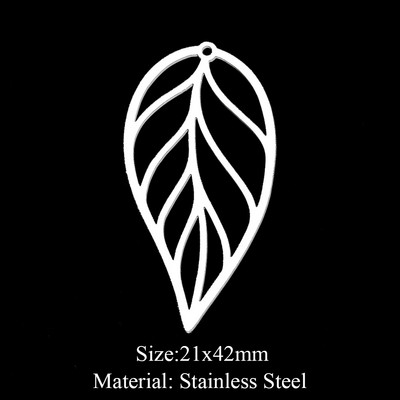 5 bucăți/lot 316 din oțel inoxidabil Frunze de viață, pandantiv pentru coliere, brelocuri geometrice cu pene pentru bijuterii DIY.