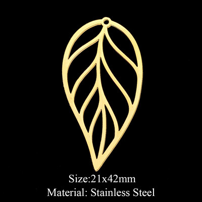 5 bucăți/lot 316 din oțel inoxidabil Frunze de viață, pandantiv pentru coliere, brelocuri geometrice cu pene pentru bijuterii DIY.