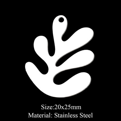 5 bucăți/lot 316 din oțel inoxidabil Frunze de viață, pandantiv pentru coliere, brelocuri geometrice cu pene pentru bijuterii DIY.