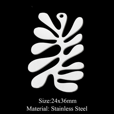 5 bucăți/lot 316 din oțel inoxidabil Frunze de viață, pandantiv pentru coliere, brelocuri geometrice cu pene pentru bijuterii DIY.