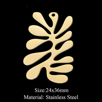 5 bucăți/lot 316 din oțel inoxidabil Frunze de viață, pandantiv pentru coliere, brelocuri geometrice cu pene pentru bijuterii DIY.