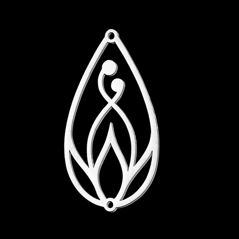 5 bucăți/lot 316 din oțel inoxidabil Frunze de viață, pandantiv pentru coliere, brelocuri geometrice cu pene pentru bijuterii DIY.