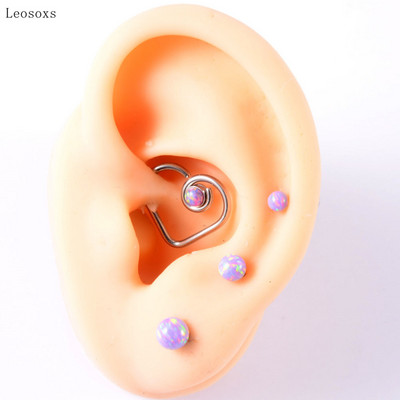 Leosoxs 4 buc. Set multifuncțional de vânzare la cald Opal violet în formă de T Inel pentru nas Ureche Știfturi Cercei pentru buze Bijuterii piercing