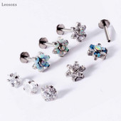 Leosoxs 2 buc. cercei tip piercing, cu flori de opal dulce, drepte, cu filet