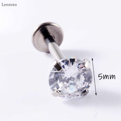 Leosoxs 2 buc. cercei tip piercing, cu flori de opal dulce, drepte, cu filet