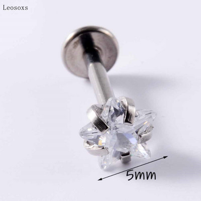 Leosoxs 2 buc. cercei tip piercing, cu flori de opal dulce, drepte, cu filet