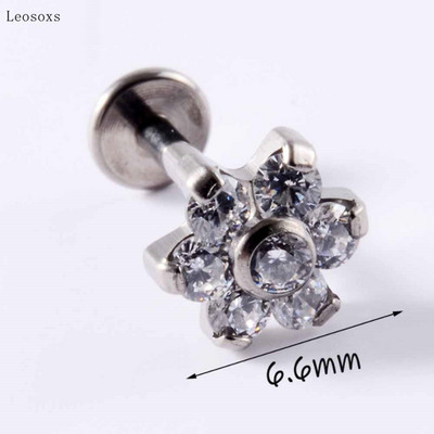 Leosoxs 2 buc. cercei tip piercing, cu flori de opal dulce, drepte, cu filet