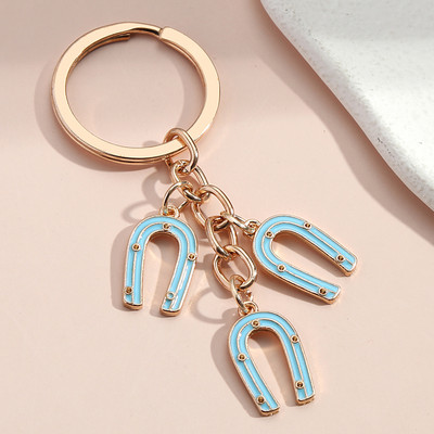 Breloc cu potcoavă Inel colorat cu copita Breloc norocos Cadouri de suvenir pentru femei Bărbați Accesoriu pentru geantă Bijuterii lucrate manual DIY