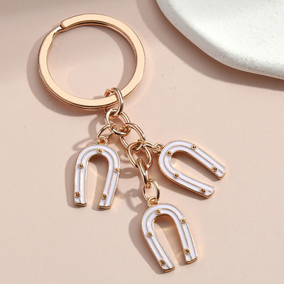 Breloc cu potcoavă Inel colorat cu copita Breloc norocos Cadouri de suvenir pentru femei Bărbați Accesoriu pentru geantă Bijuterii lucrate manual DIY