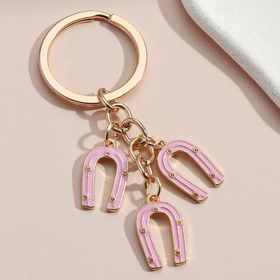 Breloc cu potcoavă Inel colorat cu copita Breloc norocos Cadouri de suvenir pentru femei Bărbați Accesoriu pentru geantă Bijuterii lucrate manual DIY