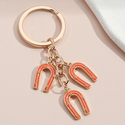 Breloc cu potcoavă Inel colorat cu copita Breloc norocos Cadouri de suvenir pentru femei Bărbați Accesoriu pentru geantă Bijuterii lucrate manual DIY