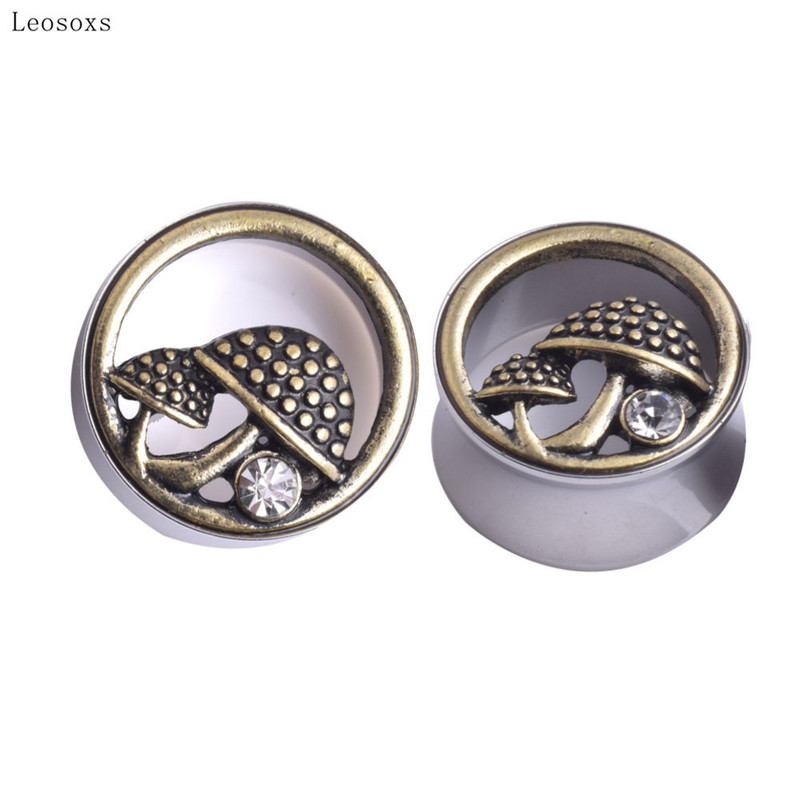 Leosoxs 2 komada modne drevne brončane gljive naušnice od nehrđajućeg čelika s retro naušnicama u struku