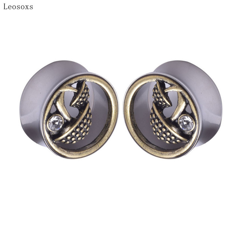 Leosoxs 2 komada modne drevne brončane gljive naušnice od nehrđajućeg čelika s retro naušnicama u struku