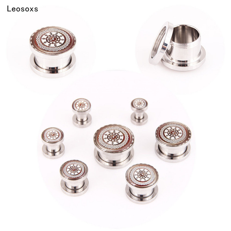 Leosoxs 2 buc. picătură de soare nou ulei retro model ureche expansor metal ureche pinna piercing bijuterii