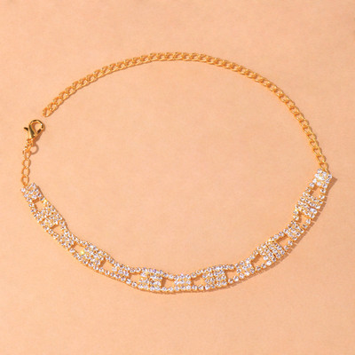 Stonefans Brățări de gleznă cu strasuri simple și goale la mână Accesorii pentru picior Boho Lanț de tenis de cristal Bijuterii pentru gleznă