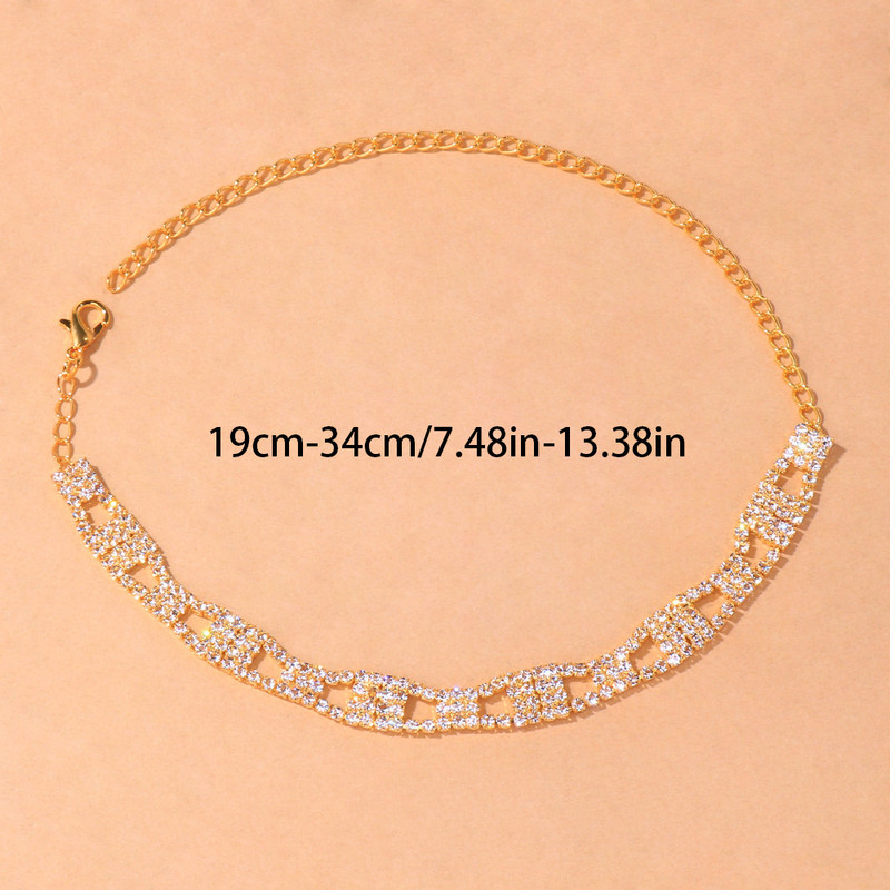 Stonefans Brățări de gleznă cu strasuri simple și goale la mână Accesorii pentru picior Boho Lanț de tenis de cristal Bijuterii pentru gleznă