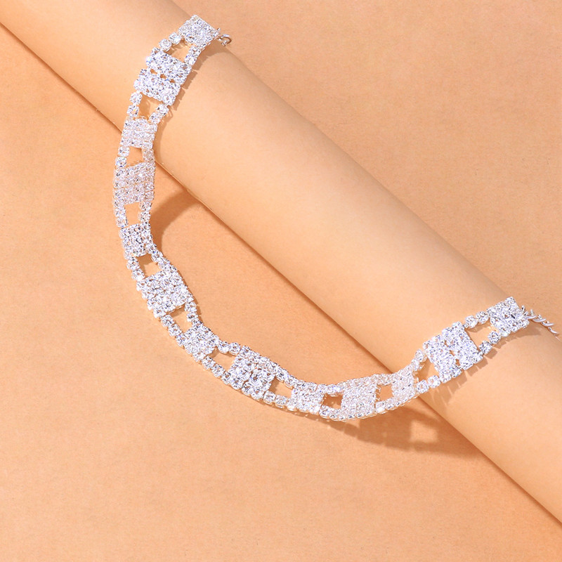 Stonefans Brățări de gleznă cu strasuri simple și goale la mână Accesorii pentru picior Boho Lanț de tenis de cristal Bijuterii pentru gleznă