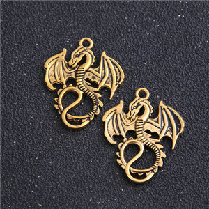 14 buc 16 * 21 mm două culori vintage animale mini Dragon Fly pandantiv farmec pentru bijuterii pandantiv cu ridicata