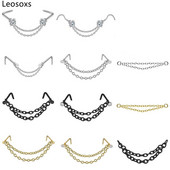 Lanț de piercing dublu pentru nas Leosoxs din oțel inoxidabil Lanț de piercing pentru nas pentru femeie, piercing pentru nară, pentru decorare, lanț de piercing nou