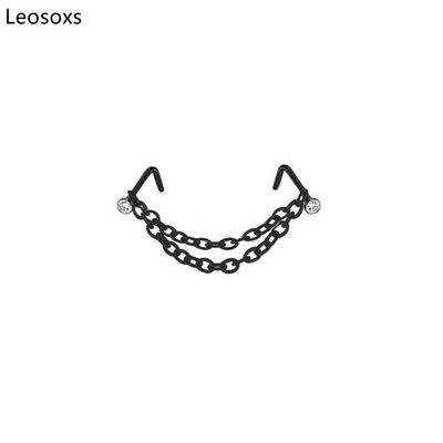 Lanț de piercing dublu pentru nas Leosoxs din oțel inoxidabil Lanț de piercing pentru nas pentru femeie, piercing pentru nară, pentru decorare, lanț de piercing nou