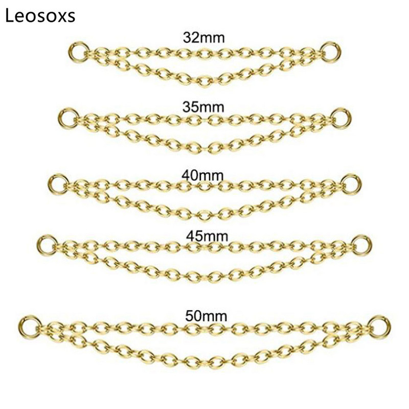 Lanț de piercing dublu pentru nas Leosoxs din oțel inoxidabil Lanț de piercing pentru nas pentru femeie, piercing pentru nară, pentru decorare, lanț de piercing nou