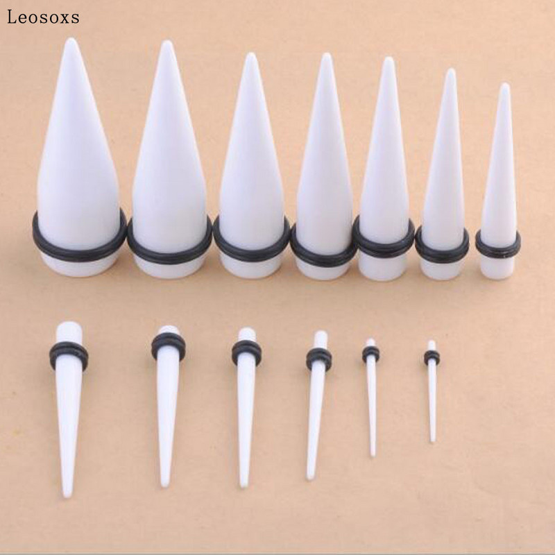 Leosoxs 1 bucată 1,6-20 mm bijuterii mici europene și americane acrilic con ascuțit auricul A bijuterii expansoare pentru ureche ascuțită