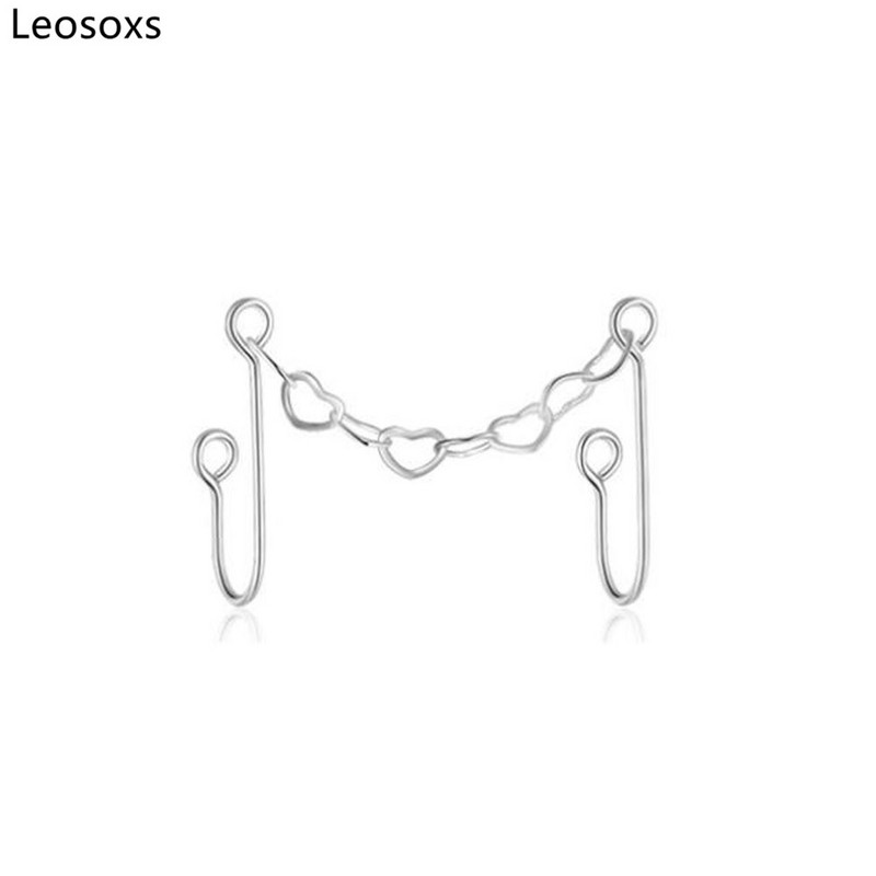 Leosoxs 1 buc. Lanț pentru nas pentru manșetă dublă piercing nas fals auriu nară neagră Nici unul perforat manșetă nas fals inel nas bijuterii noi