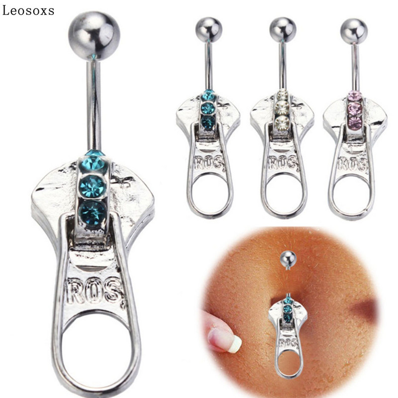 Leosoxs 1 bucată de vânzare caldă fermoar stil punk inel buric buric unghie cataramă buric piercing bijuterii inele pentru buric