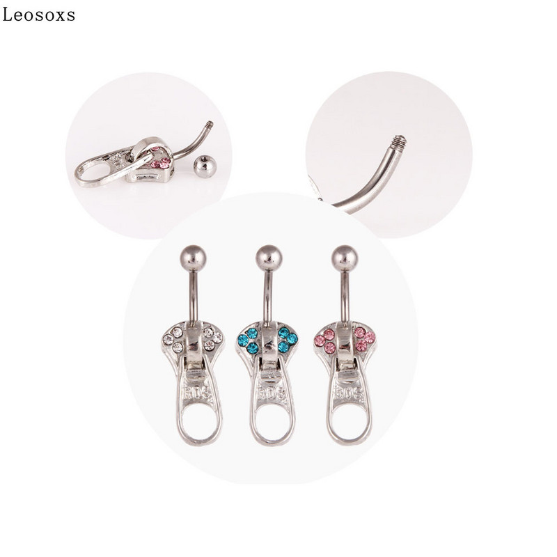 Leosoxs 1 bucată de vânzare caldă fermoar stil punk inel buric buric unghie cataramă buric piercing bijuterii inele pentru buric