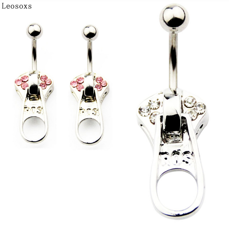Leosoxs 1 bucată de vânzare caldă fermoar stil punk inel buric buric unghie cataramă buric piercing bijuterii inele pentru buric